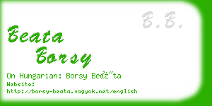 beata borsy business card